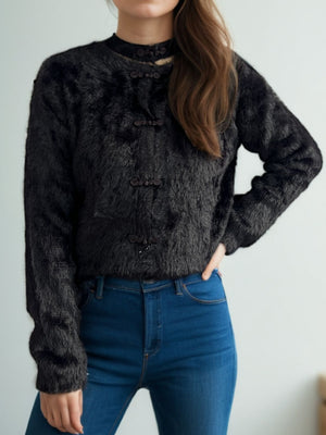 Cutout Knot Button Long Sleeve Cardigan faa6c04b-0452-497c-a241-3755c6d4bda1-Max Glownestbest