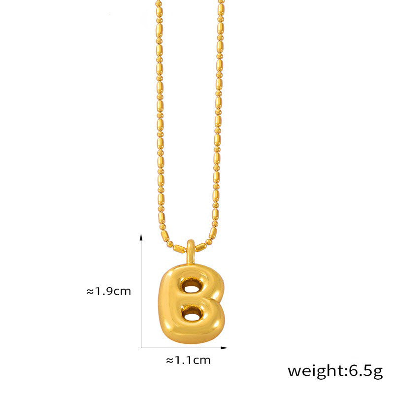 18K gold simple and elegant 26 letters design light luxury style necklace faa9ec01-b6e5-42e5-9f45-ae1a3526431f Artshiney