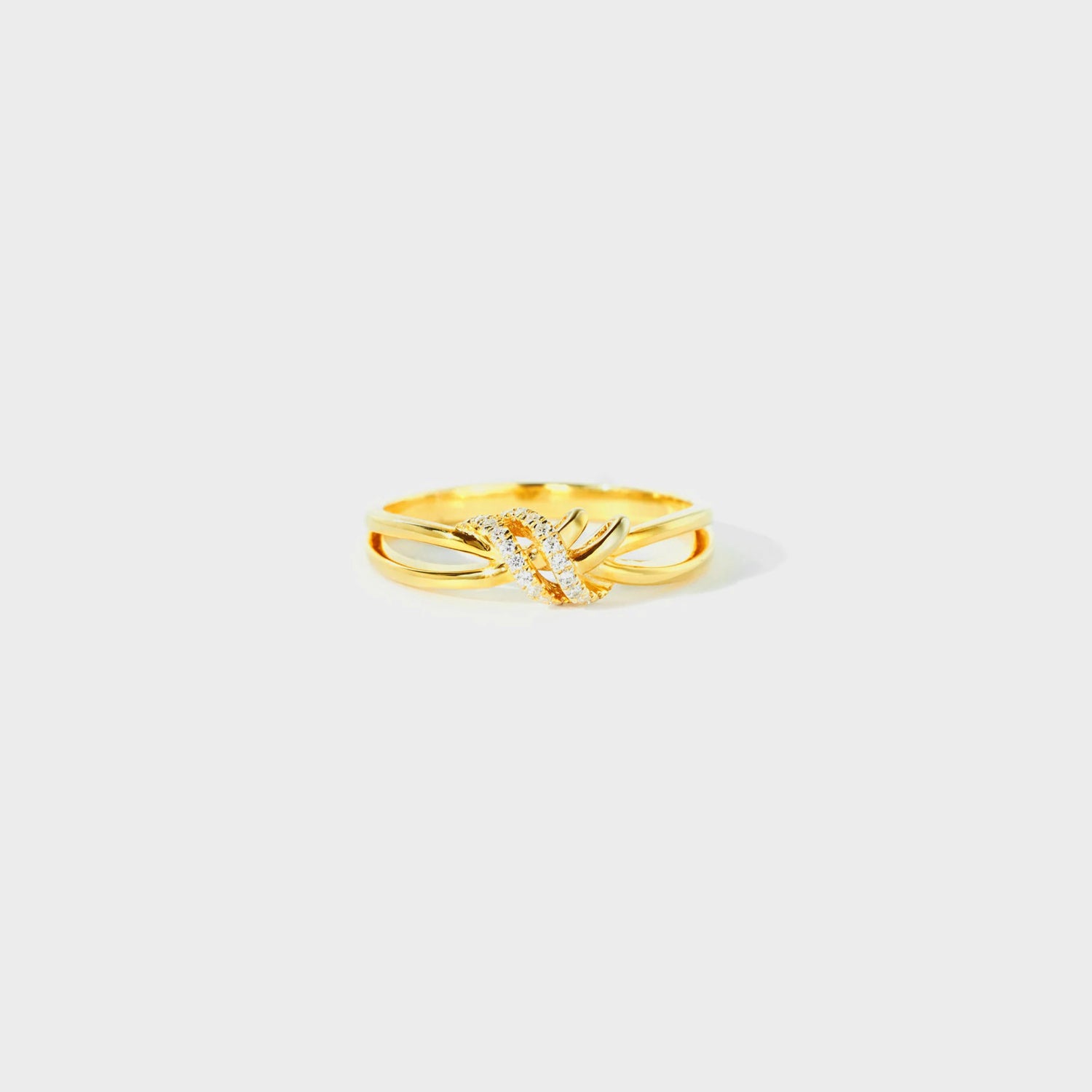 925 Sterling Silver Inlaid Zircon Wrapped Knot Ring Gold faf0f63f-d399-41c2-ad47-c04e55eeda75-Max Trendsi