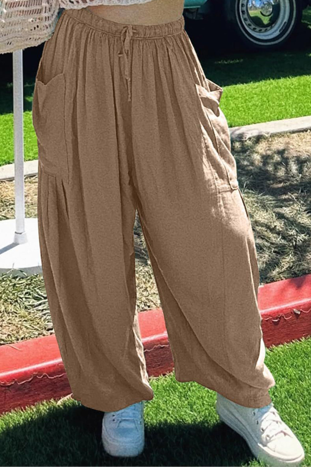 Full Size Pocketed Drawstring Wide Leg Pants fb826e0c-6e49-48d1-b91a-90a6c0a43cfd-Max Trendsi