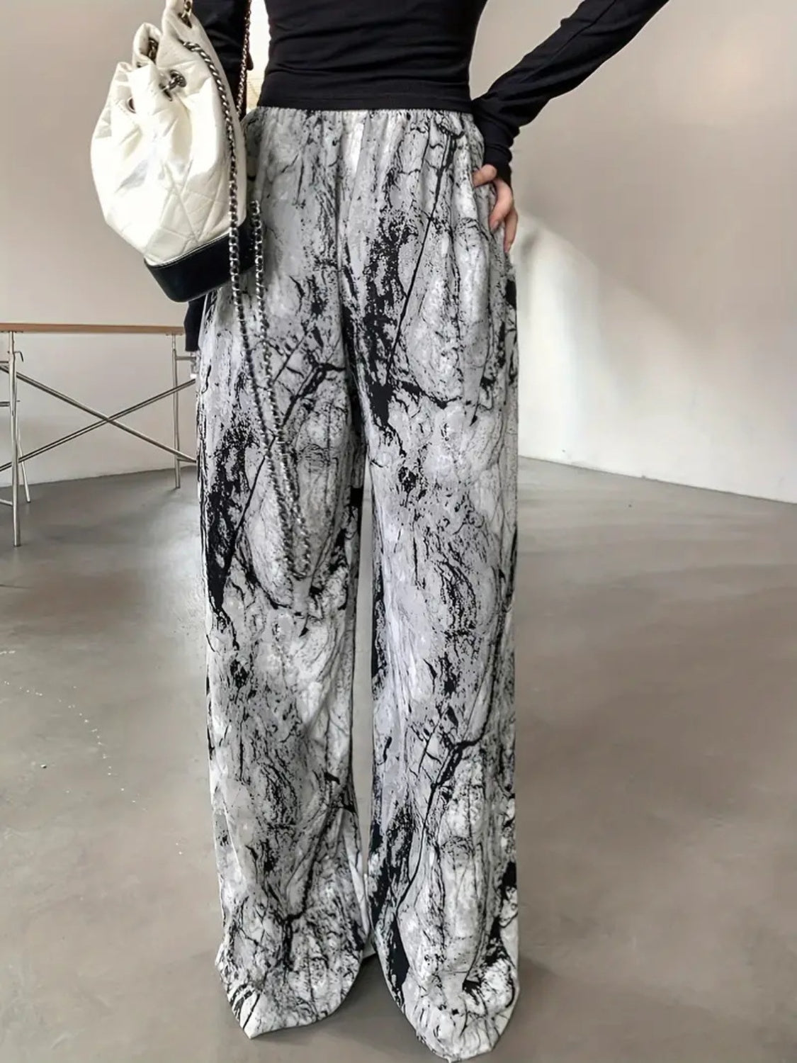 Printed Wide Leg Pants fbb2a135-fbb2-4690-895d-38294c230262-Max Trendsi