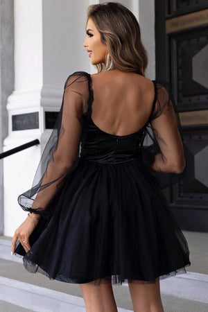 Sweetheart Neck Balloon Sleeve Mini Dress fbc5db6e-46af-4579-8ffc-715ae8b25f0d-Max Glownestbest