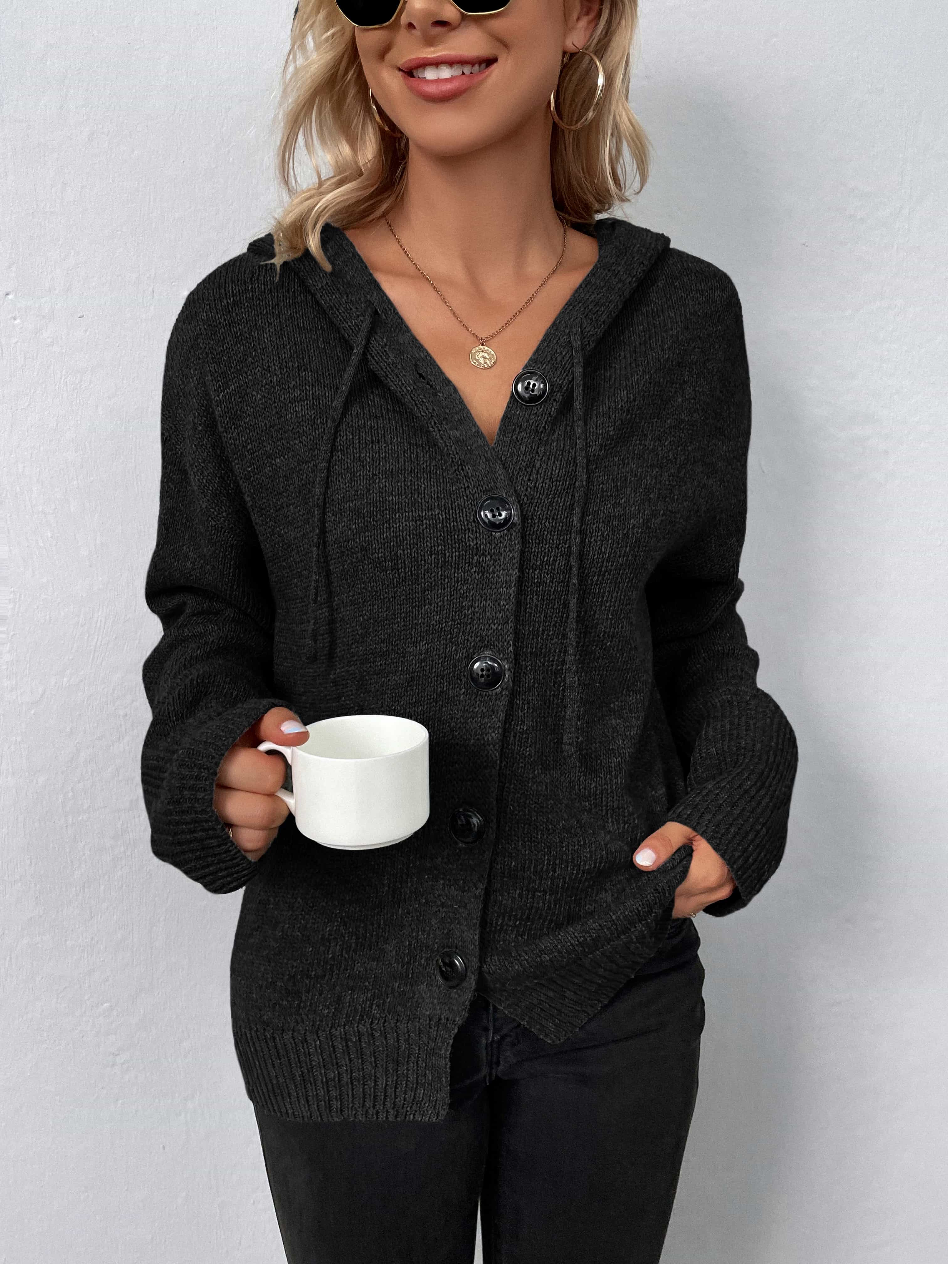 Glownestbest® | Button-Down Long Sleeve Hooded Sweater Black fc5e113c3f6b4450b32eb4b6dc86dfd9-Max Glownestbest