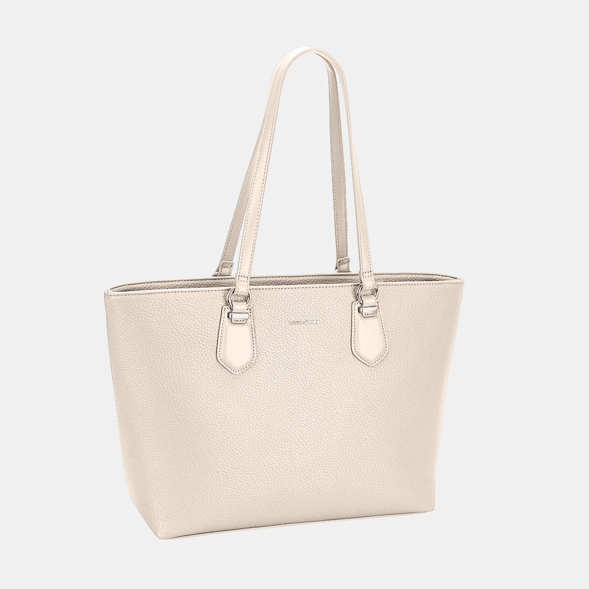 David Jones PU Leather Tote Bag Creamy White One Size fcae47db-28d3-48b3-8f94-611a9542dfba-Max Trendsi