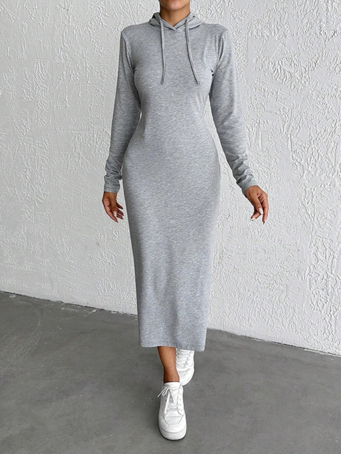 Drawstring Long Sleeve Hooded Midi Dress Gray fcd00c39-a54d-46f9-bf71-fe14303adb48-Max Glownestbest