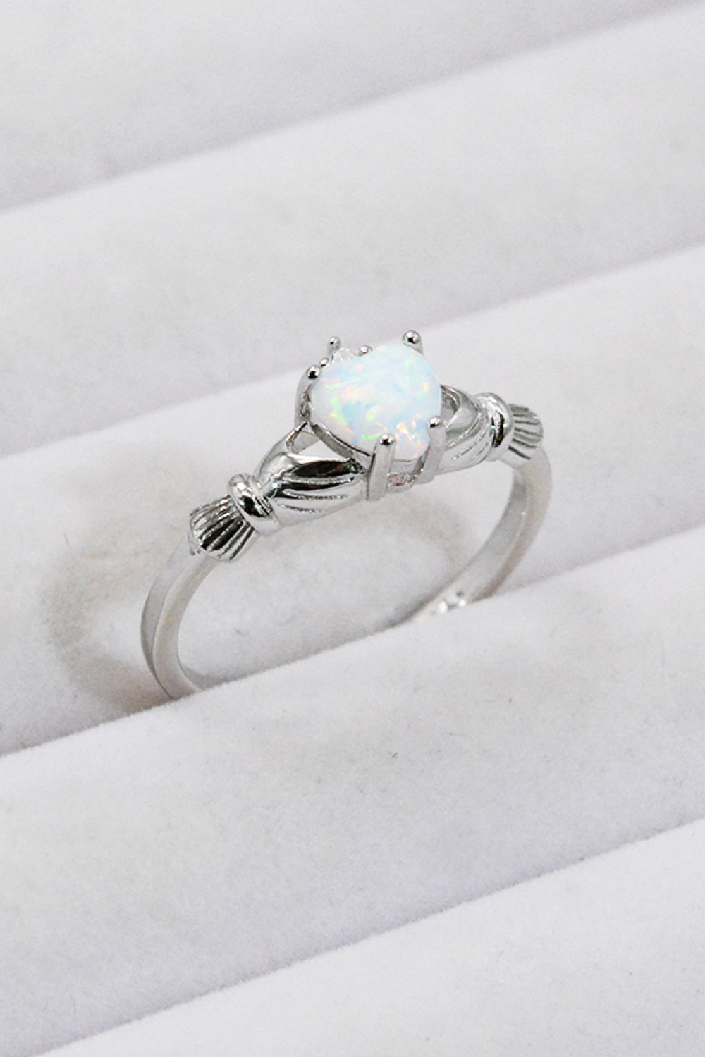 925 Sterling Silver Heart Opal Ring Opal fd20a7ecaa9248d9b0630a2a666272d5-Max Trendsi