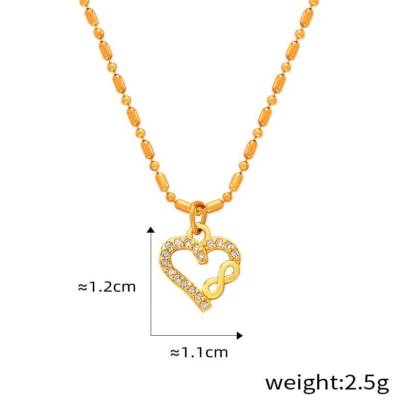 18K gold noble personality wings/hollow heart/arrow through the heart/umbrella/moon design light luxury style necklace Hollow heart fd23a8cb-8388-4d0a-a9d9-1ef5e418bc47 Artshiney