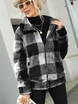 Glownestbest ® | Plaid Zip-Up Collared Jacket White fd3f0683240948269d91125fb1c32aa4-Max Glownestbest