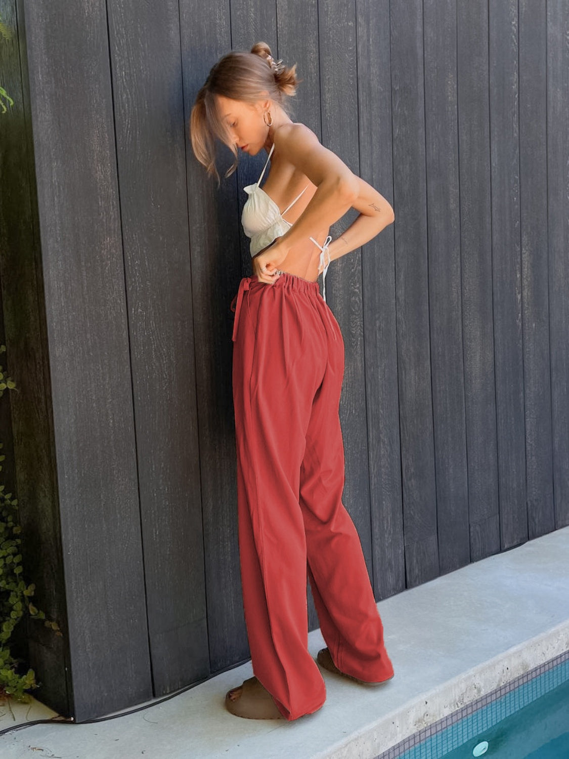 Tied High Waist Wide Leg Pants fd5f93ca-52f1-4d34-bae7-0128bf6944f4-Max Trendsi