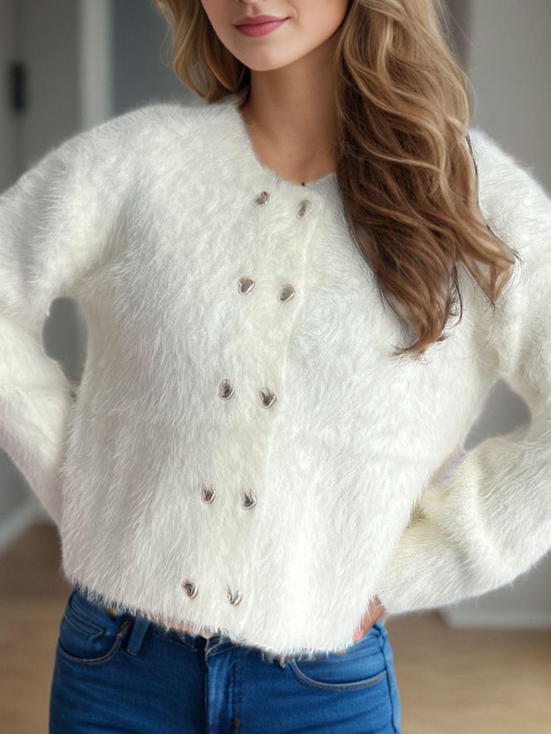 Heart Button Round Neck Cardigan fdf2aa36-32c9-41f6-aa6e-afdf9fa6e75f-Max Glownestbest