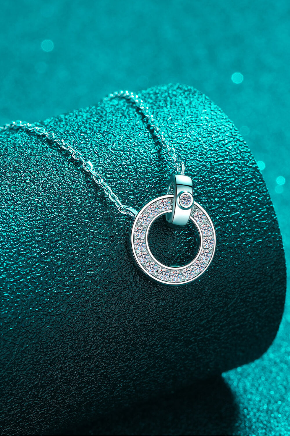 Moissanite Pendant Rhodium-Plated Necklace fe90d06556704db7a0d6c2343504556f-Max Trendsi