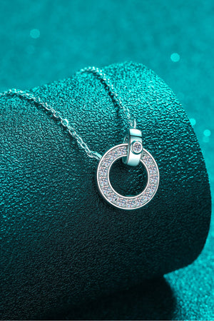 Moissanite Pendant Rhodium-Plated Necklace fe90d06556704db7a0d6c2343504556f-Max Trendsi