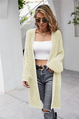 Glownestbest® | Herringbone Pattern Open Front Longline Fuzzy Cardigan Yellow feab8e6dfec84fdba1d045ba5848ac10-Max Glownestbest