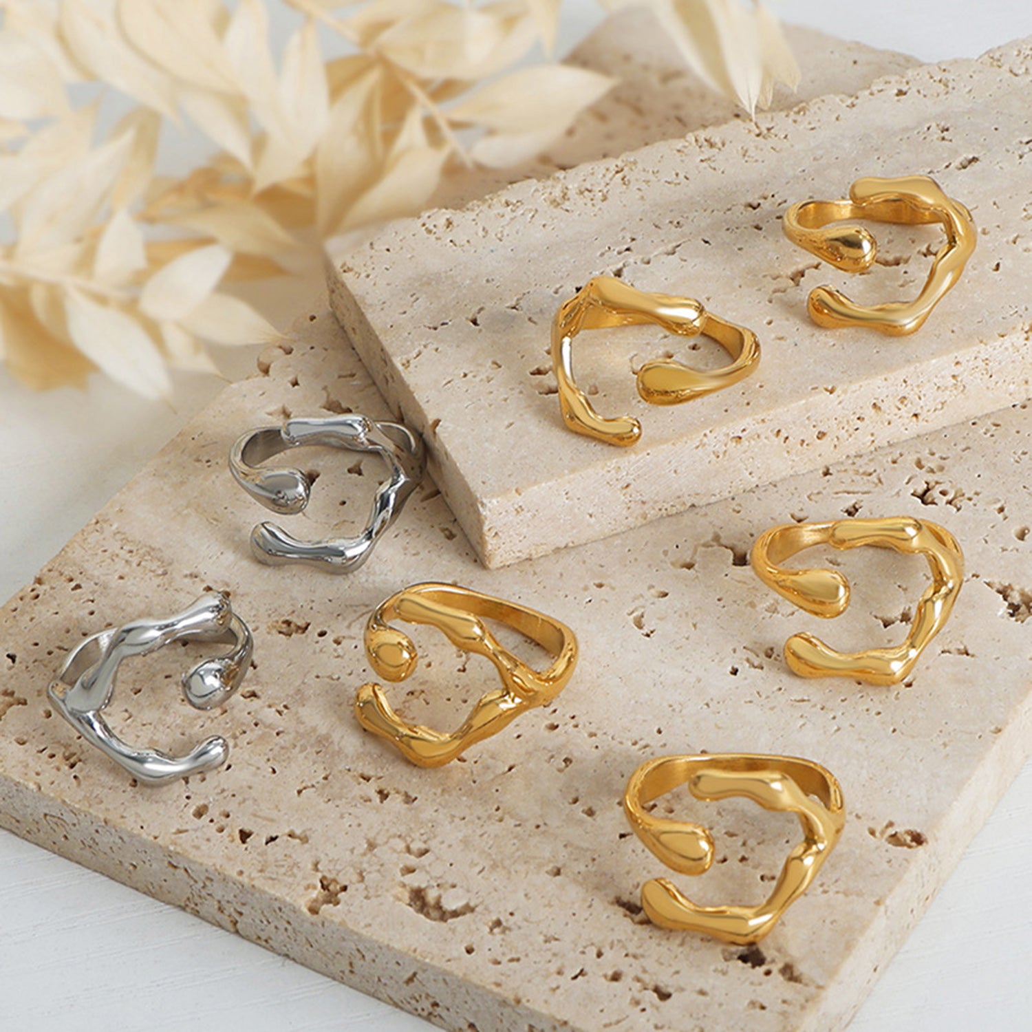 18K Gold-Plated Irregular Open Ring ff2534a4-28bf-4ae5-9aa8-c92311ed8fdc-Max Trendsi