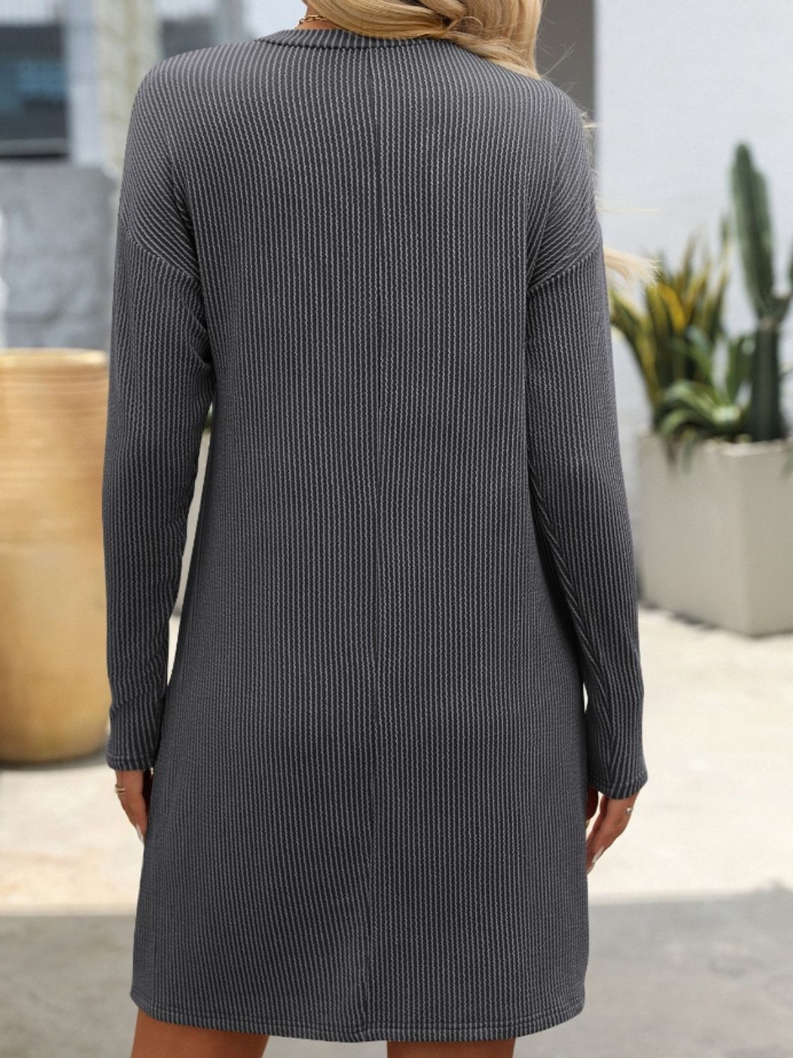 Mandy Striped Round Neck Long Sleeve Mini Dress ff45d182-5b40-4bbd-aa89-5680e7aab9e9-Max Glownestbest