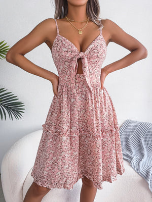 Frill Ditsy Floral Spaghetti Strap Mini Dress ff8000ad-30bf-4b16-8782-3ea3cd50c20c-Max Glownestbest