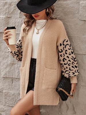 Pocketed Leopard Open Front Cardigan ffb9a089-9b8f-4a14-905f-10e2c336018f-Max Glownestbest