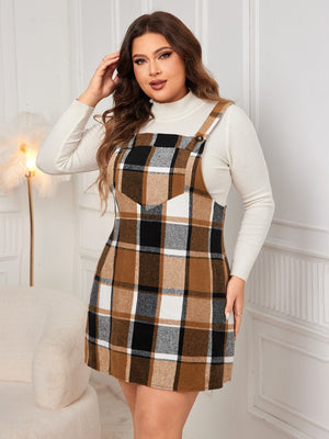 Honey Plus Size Plaid Wide Strap Overall Dress ffbb8194-ccfa-40b0-851e-2e0e7b2e848f-Max Glownestbest